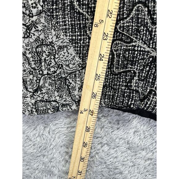 Laura Ashley‎ Woman 1X Blazer Jacket Gray Black White Patchwork Buttons Career - Picture 8 of 10